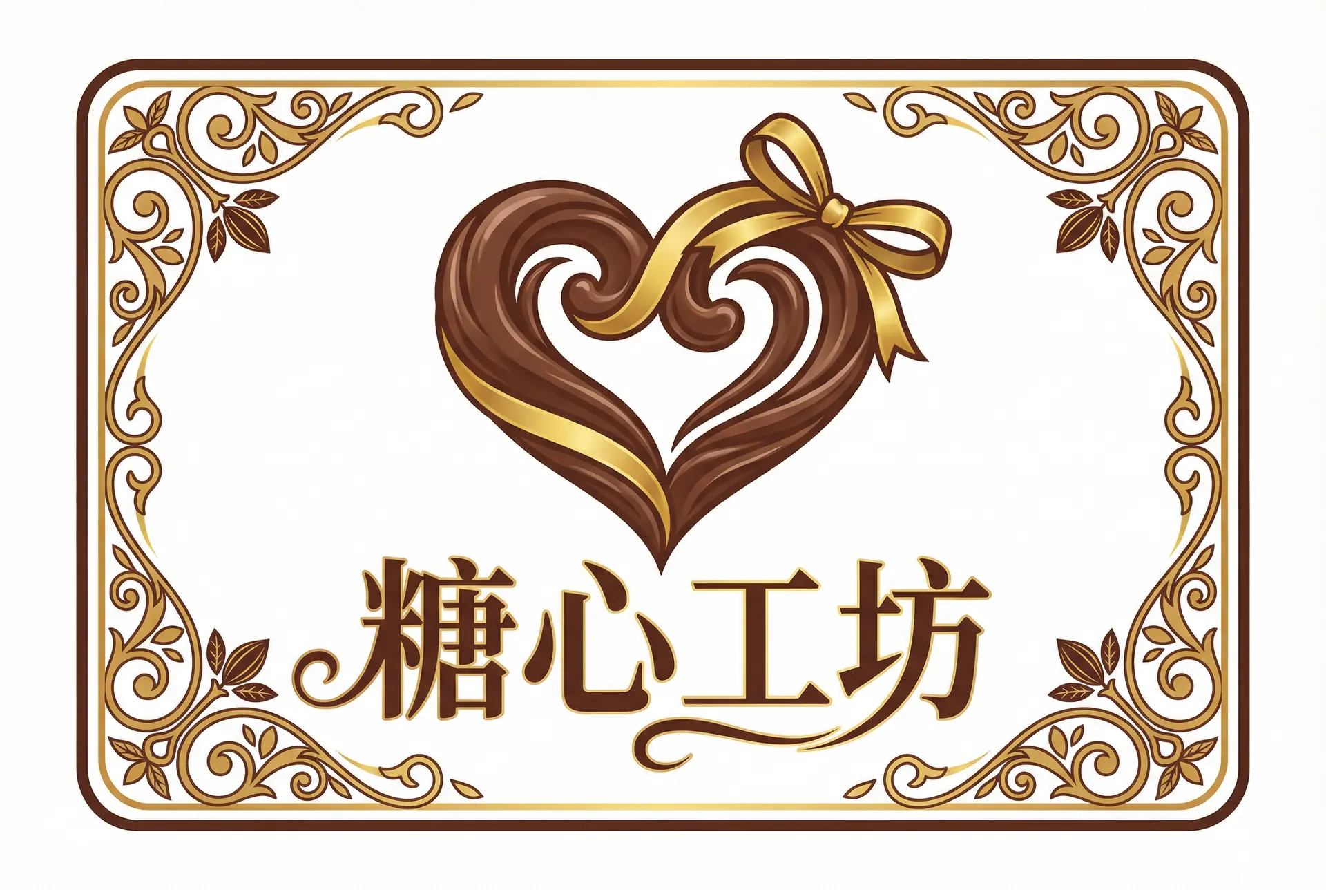 糖心工坊 - 糖心 ，手工巧克力品牌标志